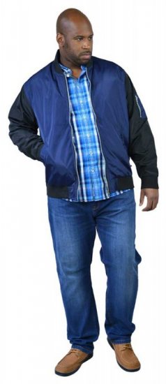 D555 LOUIS Lined Bomber Jacket Navy/Black - Jakne - Muške Jakne Veliki Brojevi