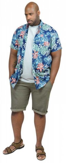 D555 ENRIQUE Short Sleeve Hawaiian Leaf Shirt & T-shirt Combo - Košulje - Muške Košulje Veliki Brojevi