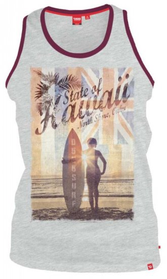 D555 CYRUS-Hawaii Fit Vest Blue - Majice Kratkih Rukava - Muške Majice Kratkih Rukava Veliki Brojevi 
