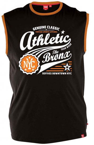 D555 JOVAN Athletic Sleeveless T-shirt Black - Majice Kratkih Rukava - Muške Majice Kratkih Rukava Veliki Brojevi 