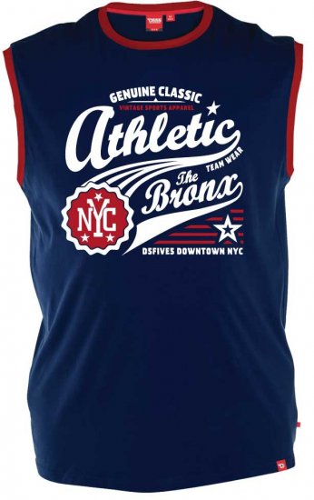D555 JOVAN Athletic Sleeveless T-shirt Navy - Majice Kratkih Rukava - Muške Majice Kratkih Rukava Veliki Brojevi 