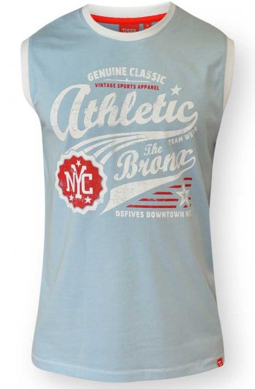 D555 JOVAN Athletic Sleeveless T-shirt Blue - Majice Kratkih Rukava - Muške Majice Kratkih Rukava Veliki Brojevi