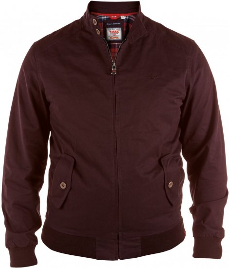 D555 Windsor Cotton Harrington Jacket Burgundy - Jakne - Muške Jakne Veliki Brojevi