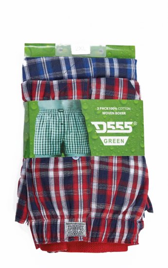 D555 PLAID Boxer Shorts Pack of Two - Donje rublje & kupaće hlače - muške donje rublje veliki brojevi