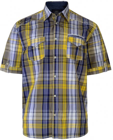 Kam Jeans Short Sleeve Check Shirt Berry - Košulje - Muške Košulje Veliki Brojevi