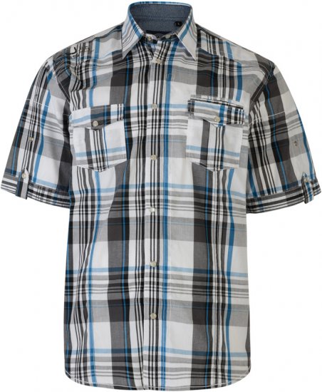 Kam Jeans Short Sleeve Check Shirt Sand - Košulje - Muške Košulje Veliki Brojevi