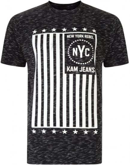 Kam Jeans NY Rebel Tee -Black Edition - Majice Kratkih Rukava - Muške Majice Kratkih Rukava Veliki Brojevi 