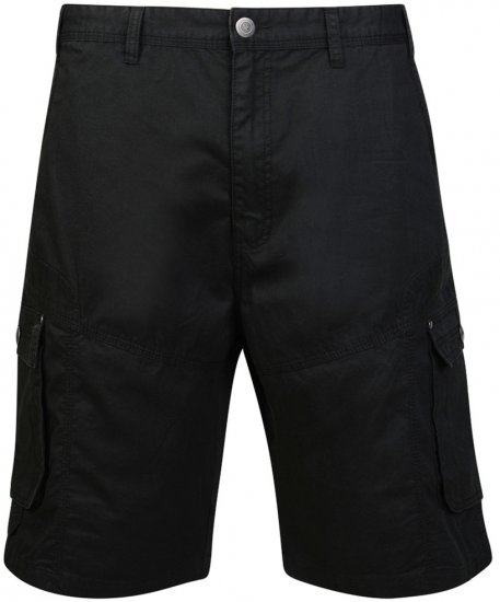 Motley Denim Cargo Shorts Black - Kratke hlače - Muške Kratke Hlače Veliki Brojevi 