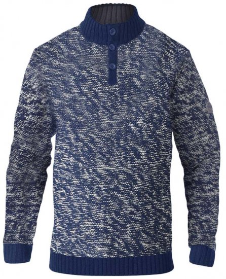 D555 MARSDEN Neck Sweater Navy/Ecru - Puloveri & dukserice - Muške Puloveri & dukserice veliki brojevi
