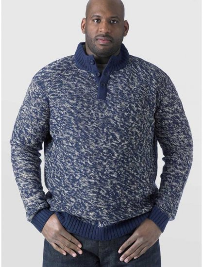 D555 MARSDEN Neck Sweater Navy/Ecru - Puloveri & dukserice - Muške Puloveri & dukserice veliki brojevi