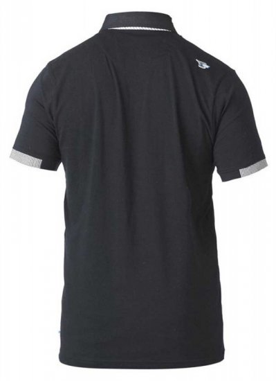 D555 SWANN Short Sleeve Stretch Polo Black - Polo majice - Muške Polo Majice Veliki Brojevi