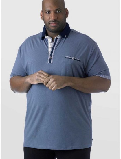 D555 SWANN Short Sleeve Stretch Polo Denim Melange - Polo majice - Muške Polo Majice Veliki Brojevi