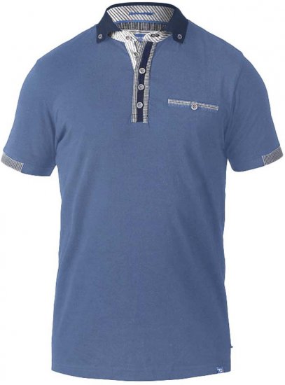 D555 SWANN Short Sleeve Stretch Polo Denim Melange - Polo majice - Muške Polo Majice Veliki Brojevi