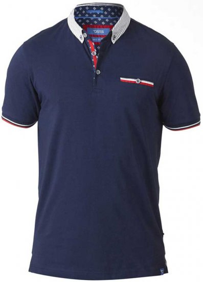 D555 GARFIELD Short Sleeve Stretch Polo Shirt Navy - Polo majice - Muške Polo Majice Veliki Brojevi