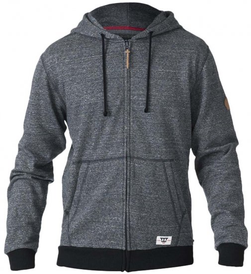 D555 Romney Full Zipper Hoodie Charcoal - Puloveri & dukserice - Muške Puloveri & dukserice veliki brojevi
