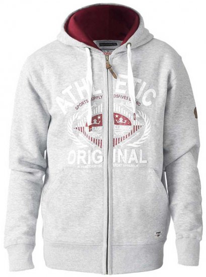 D555 Gabriel Athletic Zip Hoodie Grey - Puloveri & dukserice - Muške Puloveri & dukserice veliki brojevi