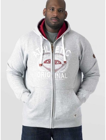 D555 Gabriel Athletic Zip Hoodie Grey - Puloveri & dukserice - Muške Puloveri & dukserice veliki brojevi