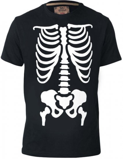 D555 Scary Halloween Skeleton T-shirt Black - Majice Kratkih Rukava - Muške Majice Kratkih Rukava Veliki Brojevi 