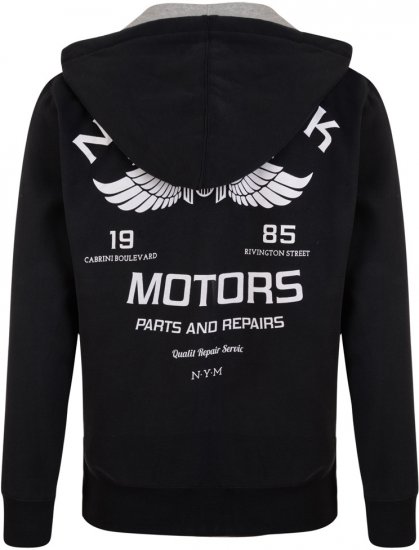 Kam Jeans 773 New York Motors Hoodie Black - Puloveri & dukserice - Muške Puloveri & dukserice veliki brojevi