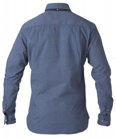 D555 Scott LS Printed Shirt Blue - Košulje - Muške Košulje Veliki Brojevi