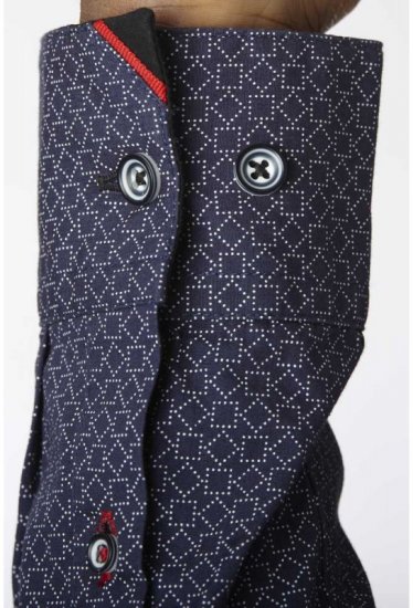 D555 Scott LS Printed Shirt Blue - Košulje - Muške Košulje Veliki Brojevi