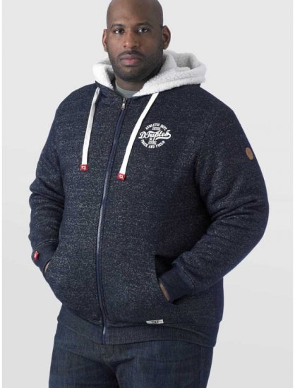D555 Hulk Fur Lined Zipper Hood Navy - Puloveri & dukserice - Muške Puloveri & dukserice veliki brojevi