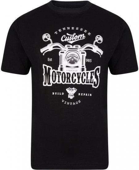 Kam Jeans 5105 Tennessee MC T Black - Majice Kratkih Rukava - Muške Majice Kratkih Rukava Veliki Brojevi 