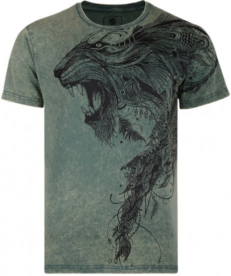 K.J. Lion Print T-shirt - Majice Kratkih Rukava - Muške Majice Kratkih Rukava Veliki Brojevi 