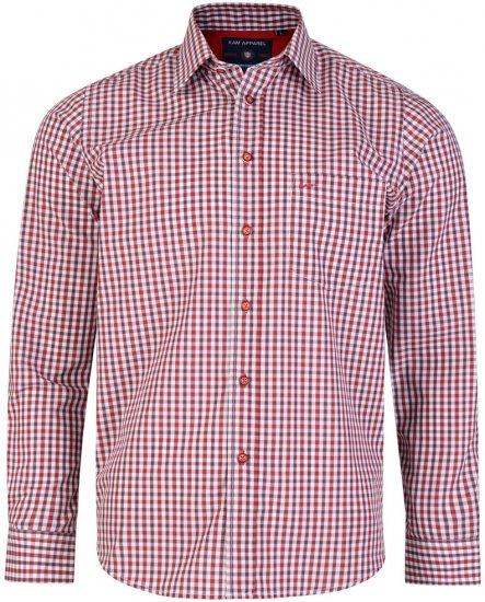 Kam Jeans 6140 Long Sleeve Shirt Red - Košulje - Muške Košulje Veliki Brojevi