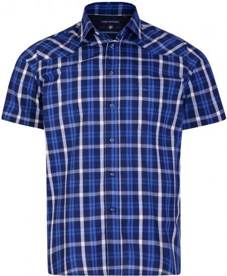 Kam Jeans 6143 Short Sleeve Shirt Navy - Košulje - Muške Košulje Veliki Brojevi