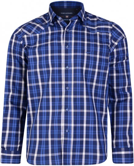 Kam Jeans 6143 Long Sleeve Shirt Navy - Košulje - Muške Košulje Veliki Brojevi