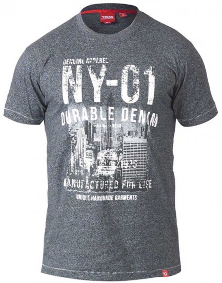 D555 Lorne T-shirt Grey Twist - Majice Kratkih Rukava - Muške Majice Kratkih Rukava Veliki Brojevi 