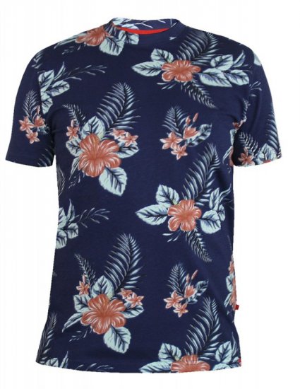 D555 Castro T-shirt Navy - Majice Kratkih Rukava - Muške Majice Kratkih Rukava Veliki Brojevi 