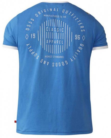 D555 Otis T-shirt Blue - Majice Kratkih Rukava - Muške Majice Kratkih Rukava Veliki Brojevi 