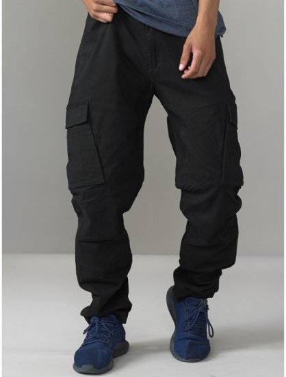 D555 Nelson Stretch Tapered Cargo Pants Black - Traperice & hlače - Muške Traperice i Hlače Veliki Brojevi