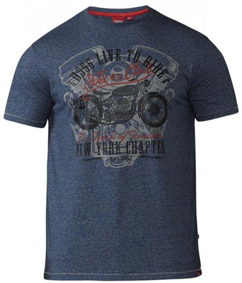 D555 Bradley T-shirt Blue - Majice Kratkih Rukava - Muške Majice Kratkih Rukava Veliki Brojevi 