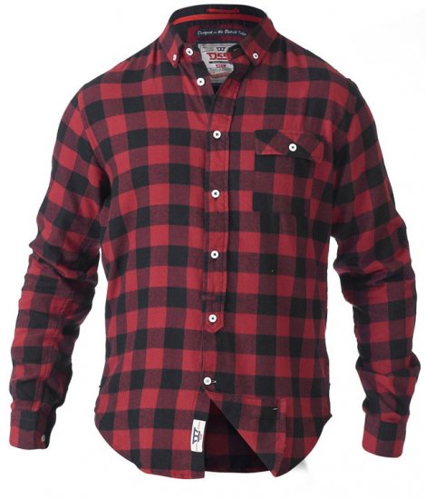 D555 Lawton LS Flannel Shirt Red - Košulje - Muške Košulje Veliki Brojevi