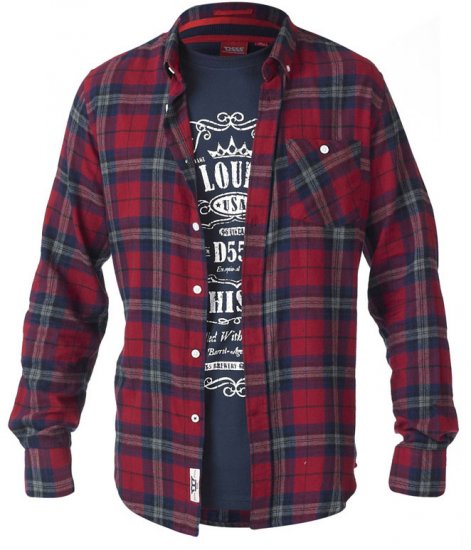D555 Richard Long Sleeve Shirt & T-shirt Combo - Košulje - Muške Košulje Veliki Brojevi