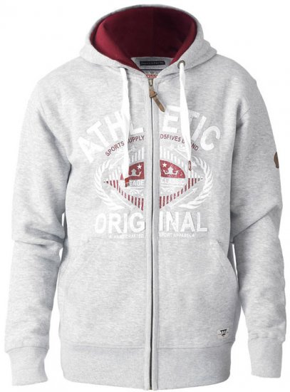 D555 Gabriel Athletic Zip Hoodie Grey - Puloveri & dukserice - Muške Puloveri & dukserice veliki brojevi