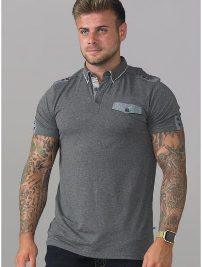 D555 Hogan Polo Charcoal - Polo majice - Muške Polo Majice Veliki Brojevi