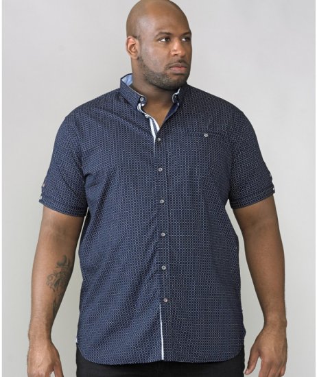 D555 Republic Short Sleeve Shirt Navy - Košulje - Muške Košulje Veliki Brojevi