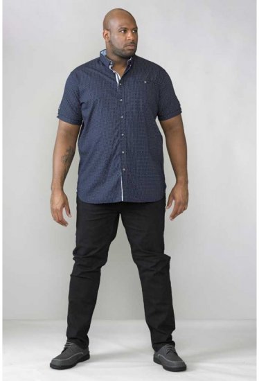 D555 Republic Short Sleeve Shirt Navy - Košulje - Muške Košulje Veliki Brojevi