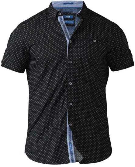 D555 Ollie Short Sleeve Shirt Black - Košulje - Muške Košulje Veliki Brojevi