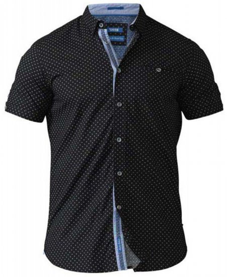 D555 Ollie Short Sleeve Shirt Black - Košulje - Muške Košulje Veliki Brojevi