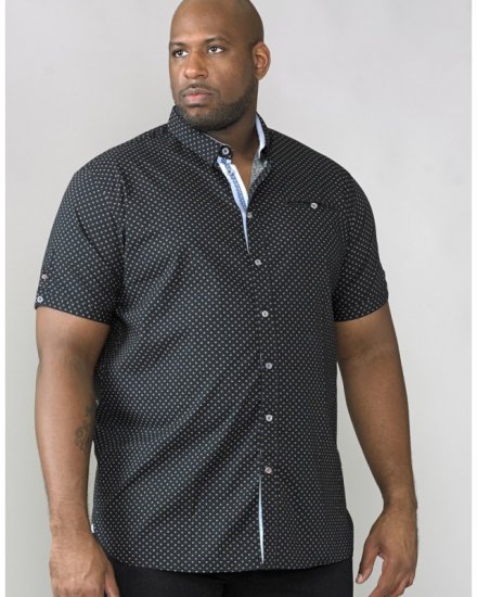 D555 Ollie Short Sleeve Shirt Black - Košulje - Muške Košulje Veliki Brojevi