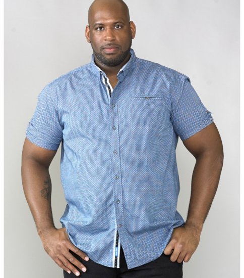 D555 Limburg Short Sleeve Shirt Blue - Košulje - Muške Košulje Veliki Brojevi