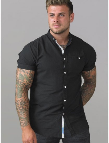 D555 Dwight Short Sleeve Shirt Black - Košulje - Muške Košulje Veliki Brojevi