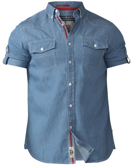 D555 Nathan Short Sleeve Shirt Blue - Košulje - Muške Košulje Veliki Brojevi