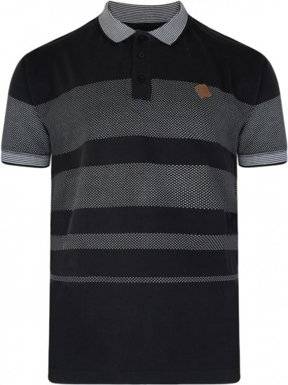 Kam Jeans 5222 Stripe and Dot Polo Black - Polo majice - Muške Polo Majice Veliki Brojevi