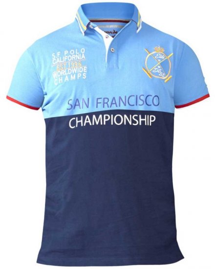 D555 Ernest Polo Blue & Navy - Polo majice - Muške Polo Majice Veliki Brojevi